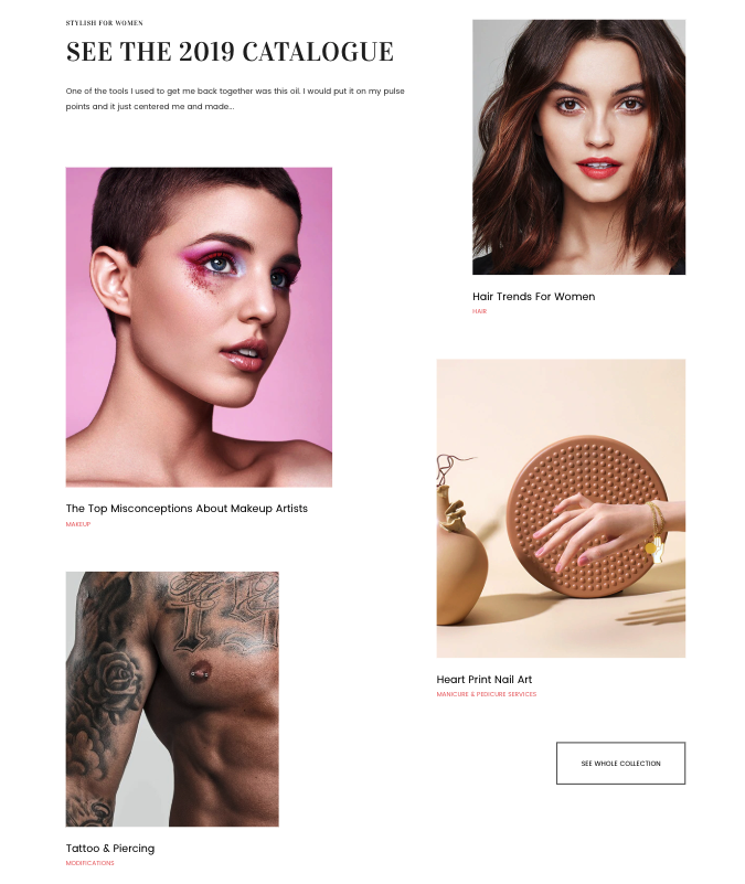 Beauty Catalogue Section