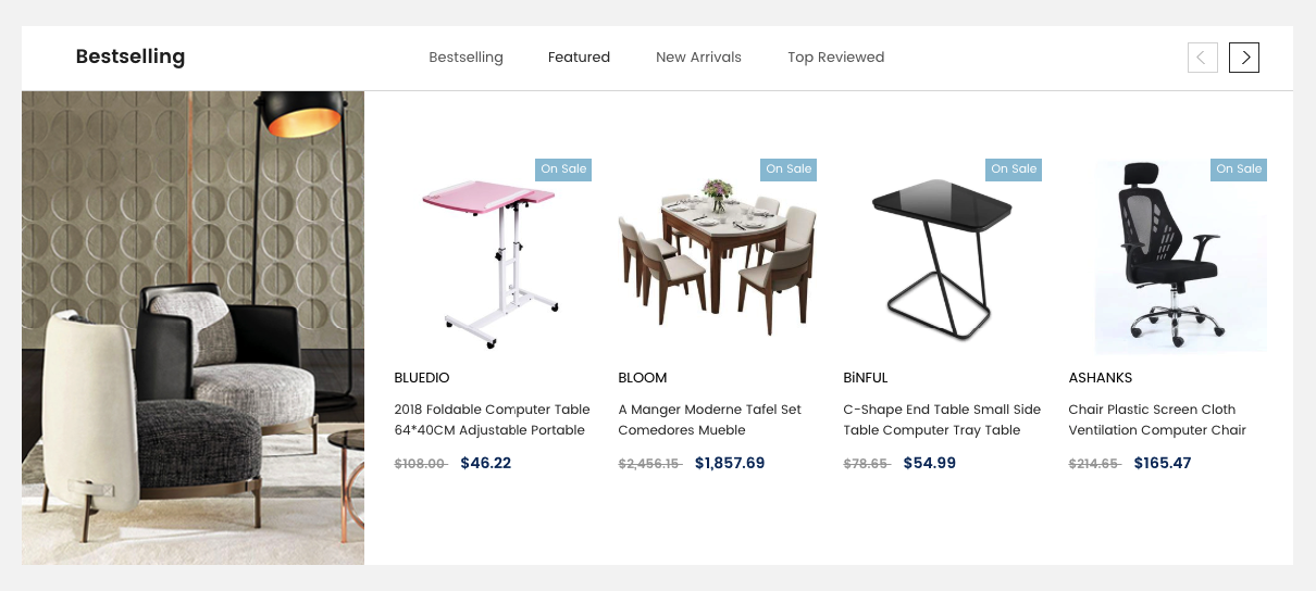 Furniture Banner Sale Section