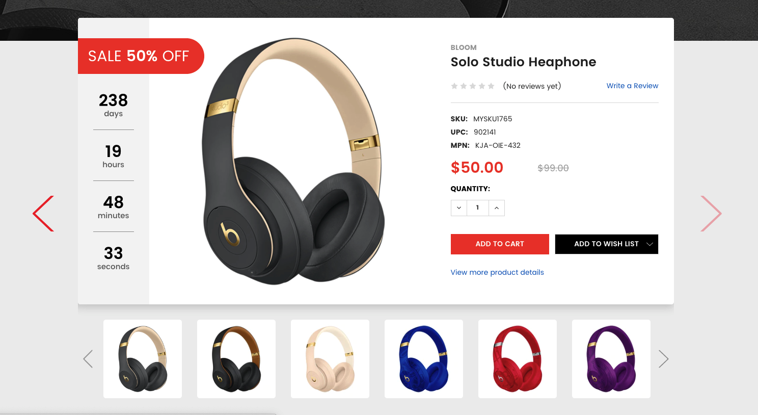Headphones Product Sale Off Section