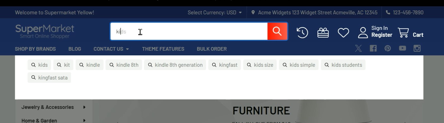 Keyword suggestions in action