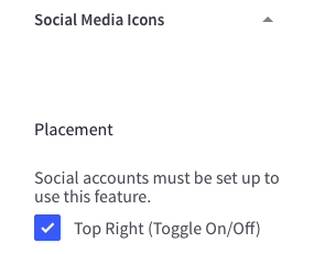 Configure social icons on header