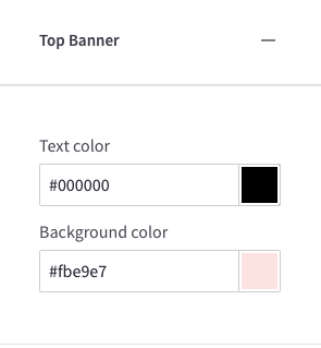 Theme editor top banner